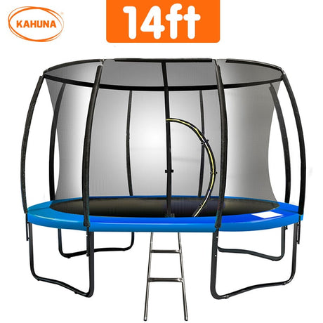 Kahuna 14ft Round Trampoline with Ladder and Safety Net