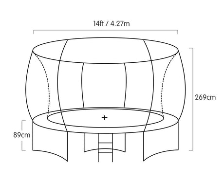 Kahuna 14ft Outdoor Trampoline with Basketball Hoop