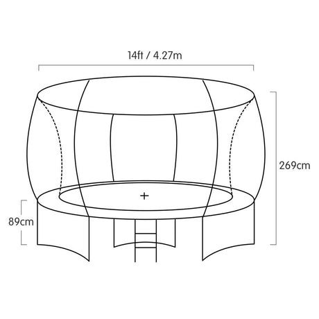 Kahuna 14ft Outdoor Trampoline with Basketball Set