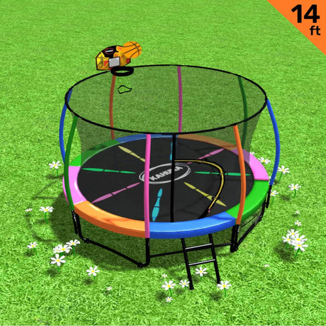 Kahuna 14ft Outdoor Trampoline with Basketball Set
