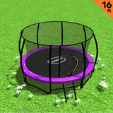 Kahuna 16ft Purple Trampoline with Ladder and Safety Net