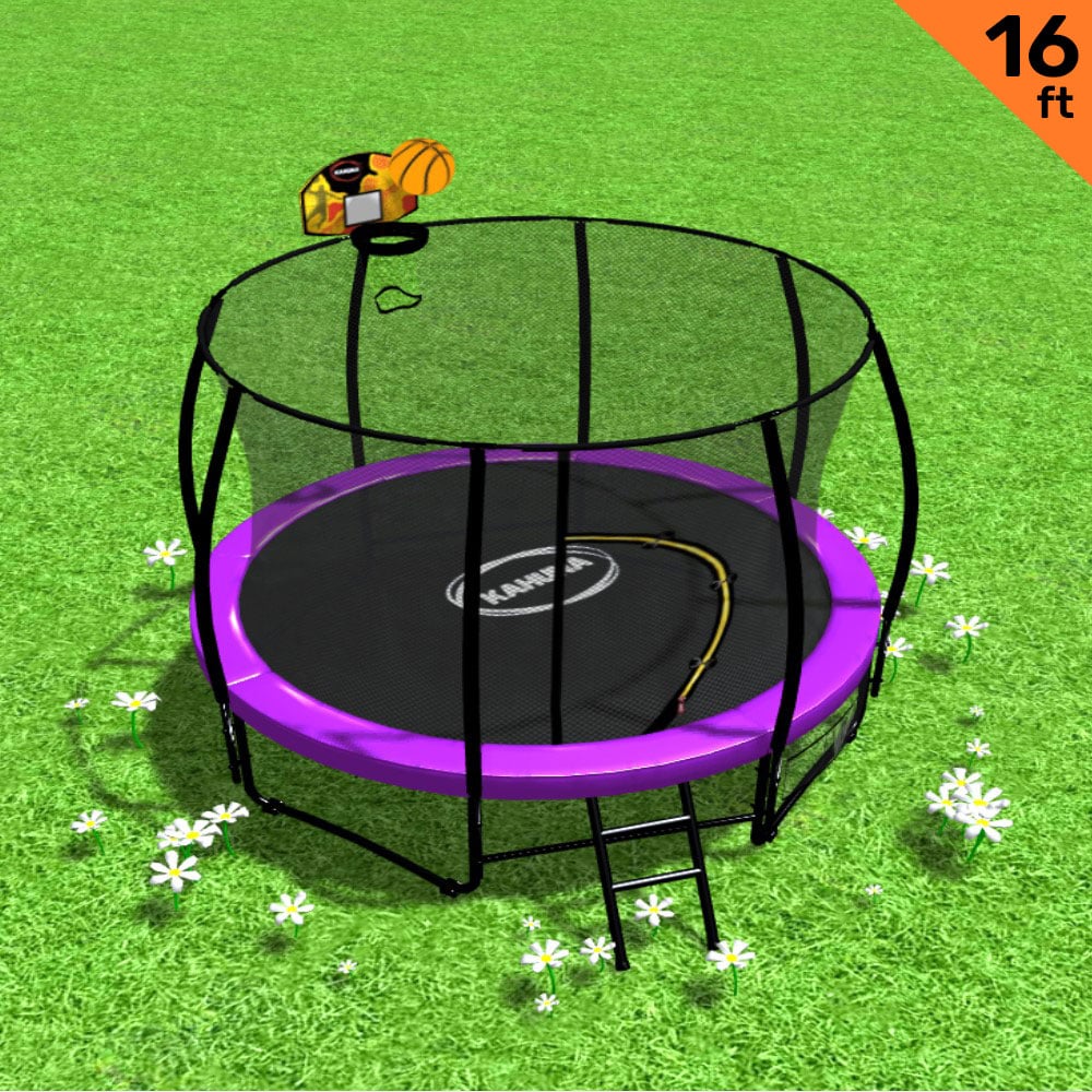 Kahuna 16ft Outdoor Trampoline with Basketball Set