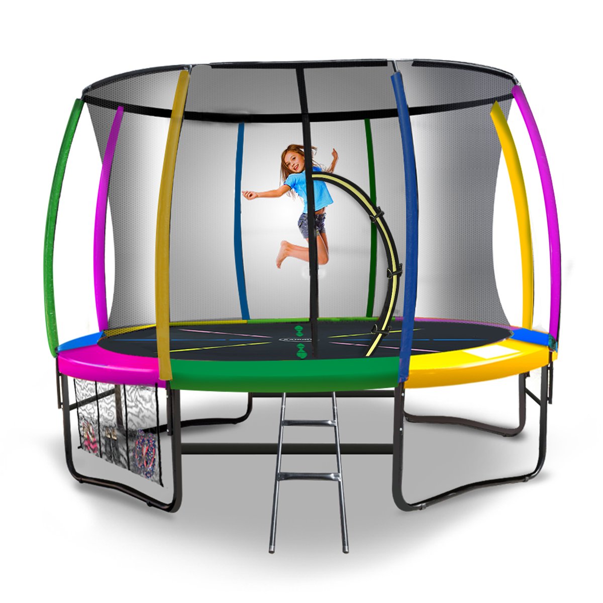 Kahuna 16ft Rainbow Trampoline with Safety Enclosure
