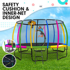 Kahuna 16ft Rainbow Trampoline with Basketball Set