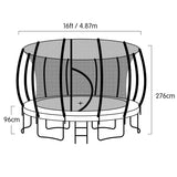 Kahuna 16ft Rainbow Trampoline with Basketball Set