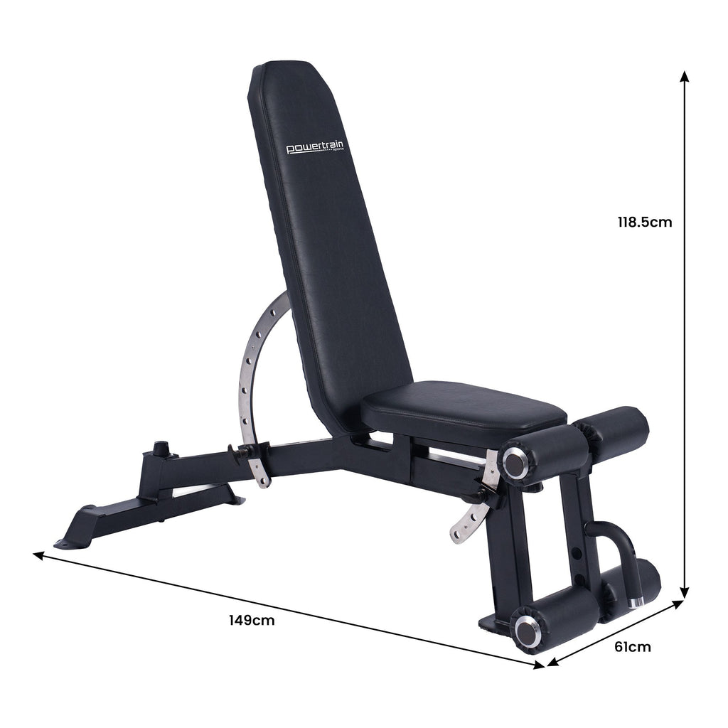Powertrain Multi Workout Bench with Transport Wheels and Adjustable Backrest