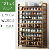 Elegant Multi-Tier Bamboo Shoe Rack