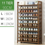 Elegant Multi-Tier Bamboo Shoe Rack