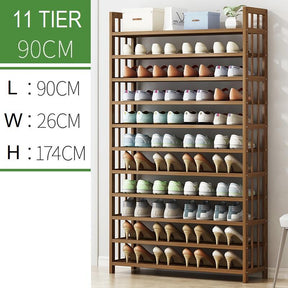 Elegant Multi-Tier Bamboo Shoe Rack