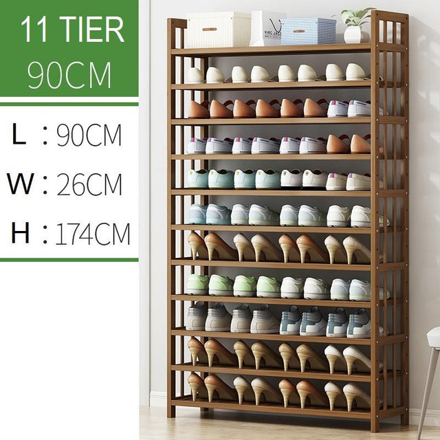 Elegant Multi-Tier Bamboo Shoe Rack