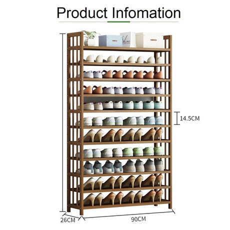 Elegant Multi-Tier Bamboo Shoe Rack