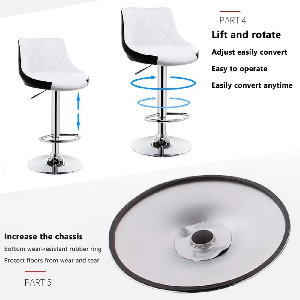 BS8403 Black Swivel Leather Bar Stools