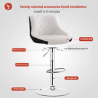 BS8403 Black Swivel Leather Bar Stools