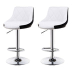 Elegant Swivel Leather Bar Stools - White