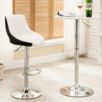 Elegant Swivel Leather Bar Stools - White