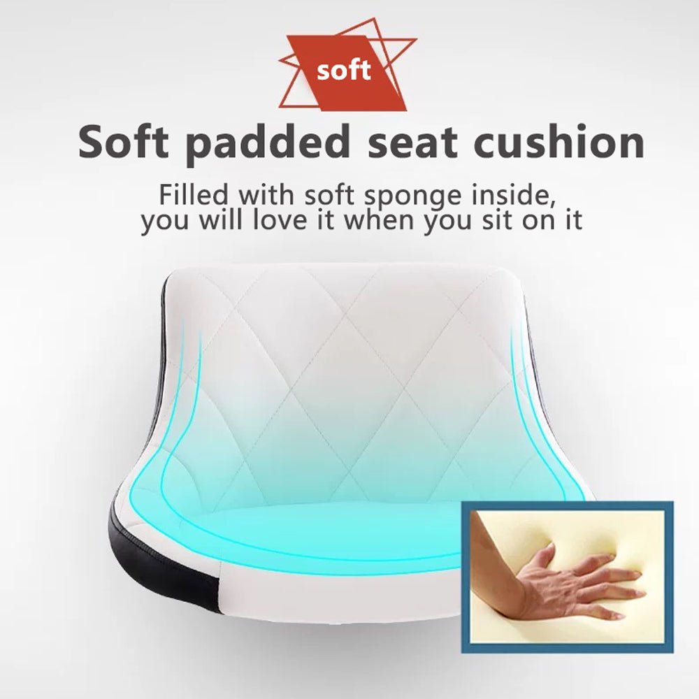 Elegant Swivel Leather Bar Stools - White