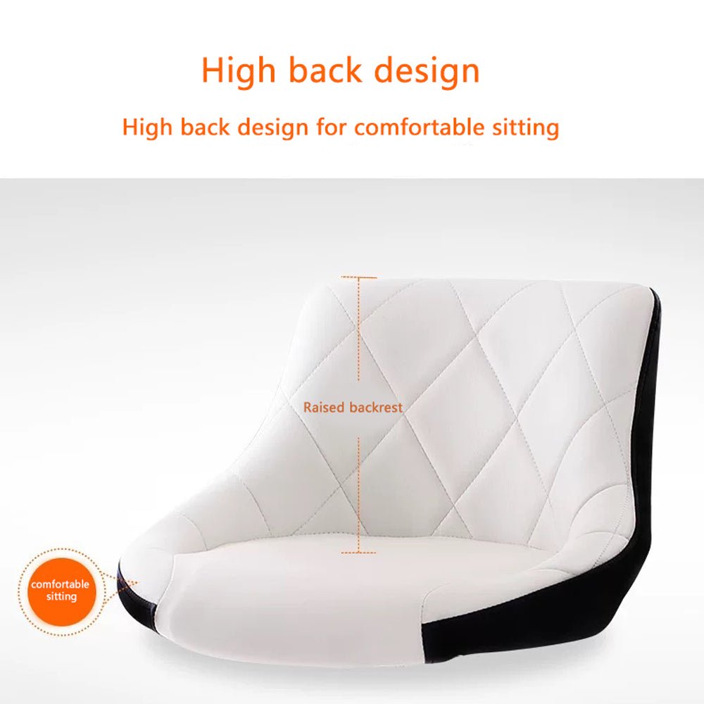 Elegant Swivel Leather Bar Stools - White