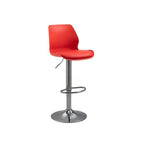 Elegant Red Leather Swivel Bar Stools