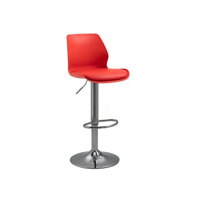 Elegant Red Leather Swivel Bar Stools