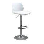 Elegant White Leather Swivel Bar Stools