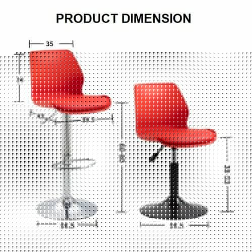 Elegant White Leather Swivel Bar Stools