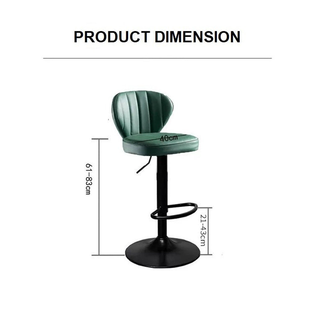 Allure Green Leather Swivel Bar Stools