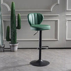 Allure Green Leather Swivel Bar Stools