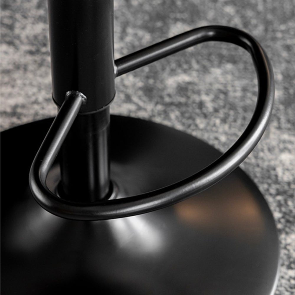 Elegant Black Leather Swivel Bar Stools