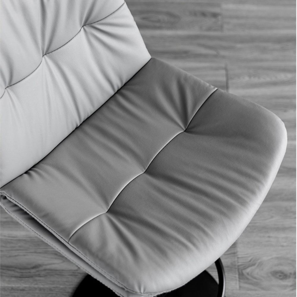 Elegant Black Leather Swivel Bar Stools