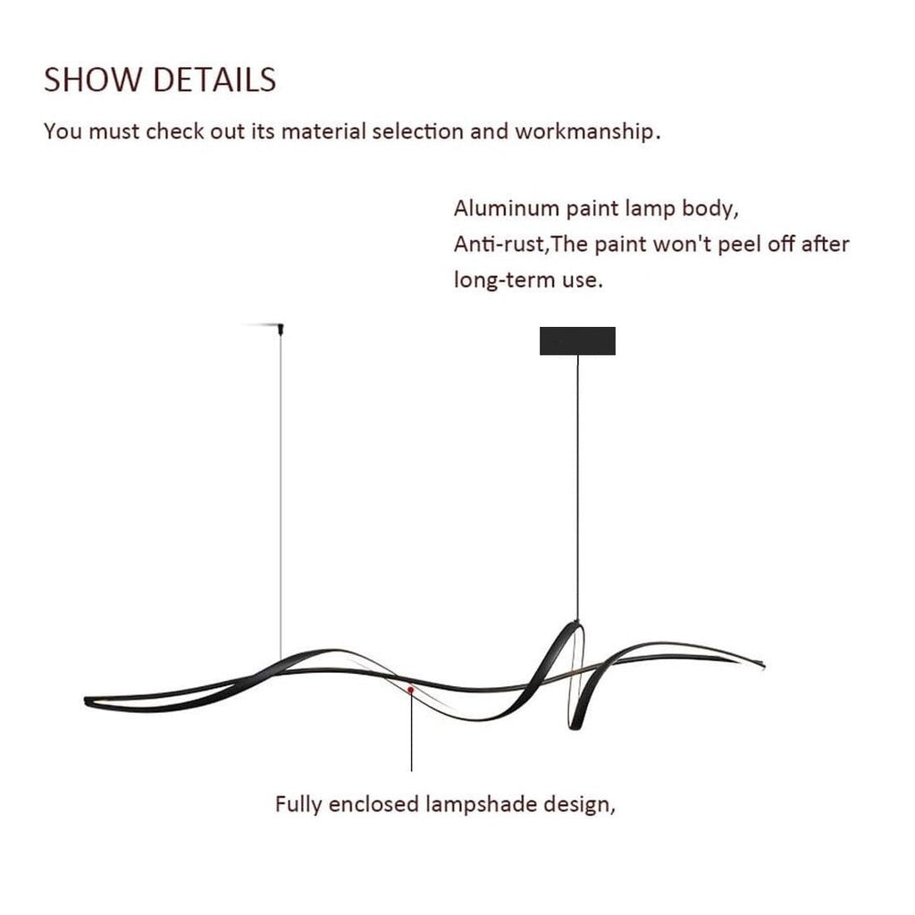 BAMDECOR A036 Dimmable LED Linear Pendant Light