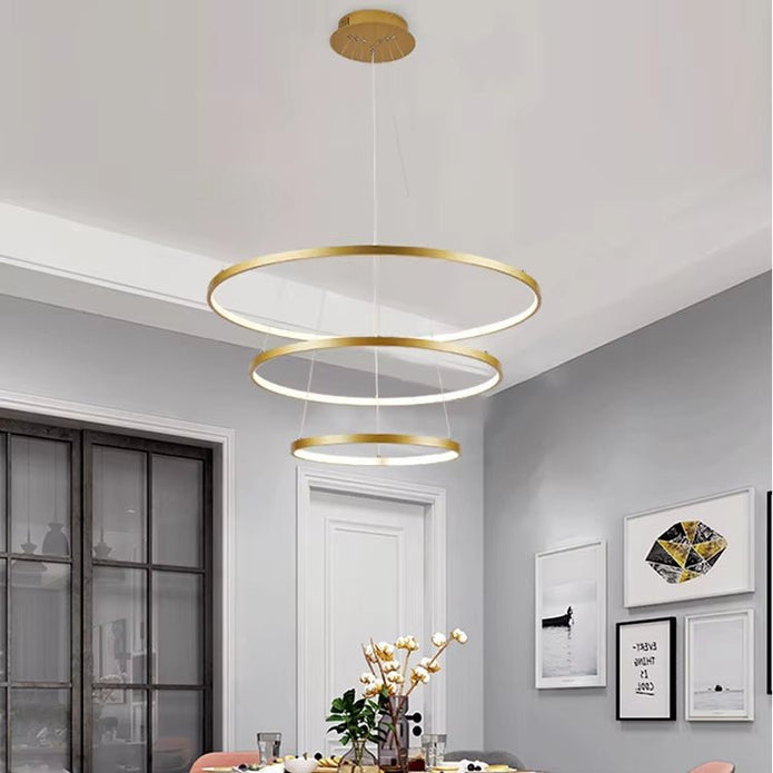 BAMDECOR Modern LED Chandelier with Remote Control