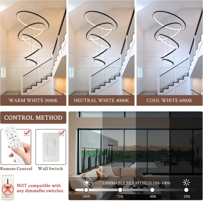 BAMDECOR A18801 Modern Dimmable LED Chandelier