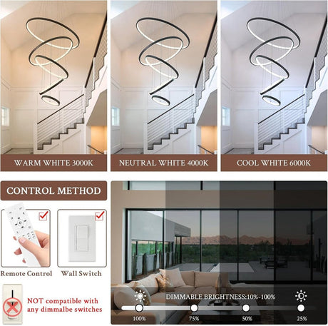 BAMDECOR A18801 Modern Dimmable LED Chandelier