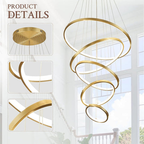 BAMDECOR Modern LED Chandelier with Remote Control