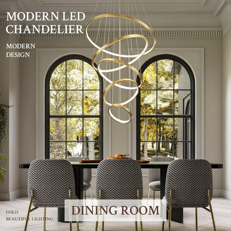BAMDECOR Modern LED Chandelier with Remote Control