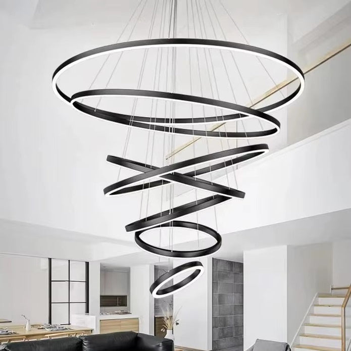 BAMDECOR A18815 Modern 7-Ring Pendant Chandelier