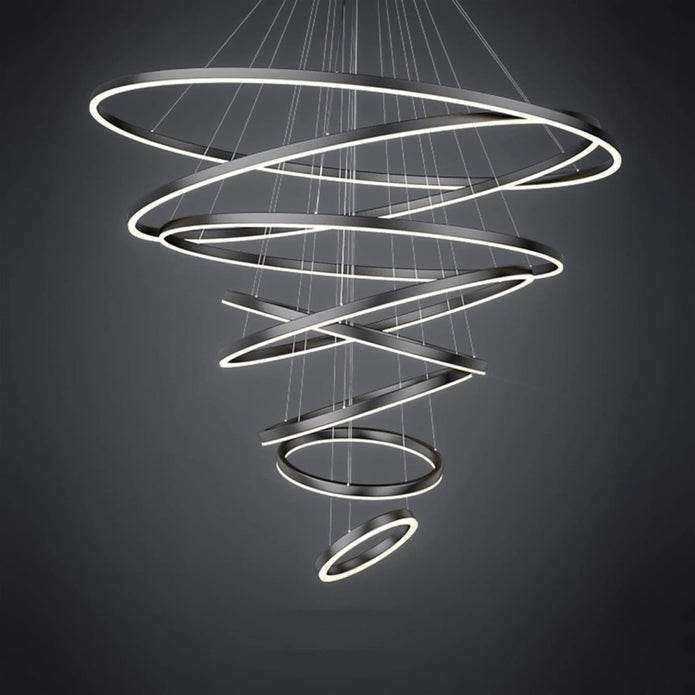 BAMDECOR A18815 Modern 7-Ring Pendant Chandelier