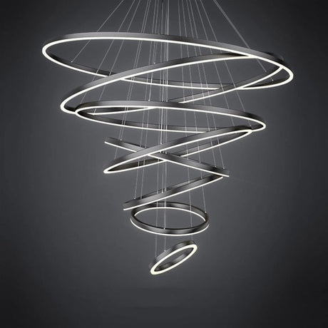 BAMDECOR A18815 Modern 7-Ring Pendant Chandelier