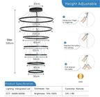 BAMDECOR A18815 Modern 7-Ring Pendant Chandelier