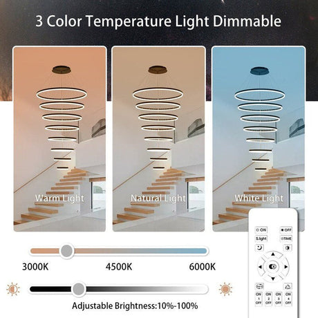 BAMDECOR A18815 Nordic Eight-Ring Pendant Lamp