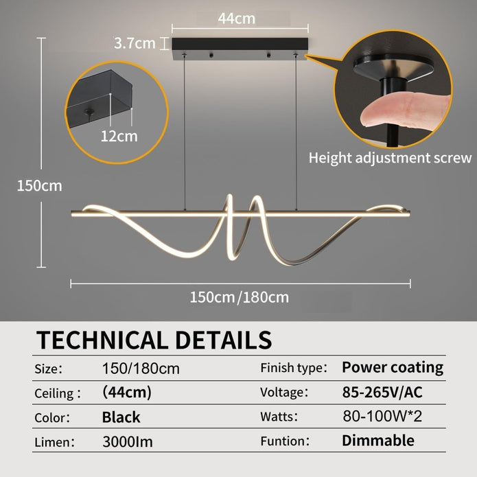 BAMDECOR A202 Modern Dimmable LED Pendant Light