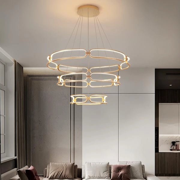 BAMDECOR Colette Modern 3-Ring Ceiling Chandelier