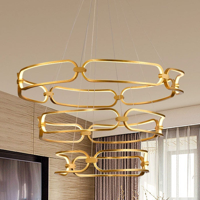 BAMDECOR Colette Modern 3-Ring Ceiling Chandelier