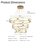 BAMDECOR Colette Modern 3-Ring Ceiling Chandelier