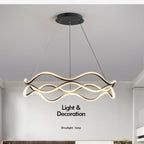 BAMDECOR Modern Wavy Black Aluminum Light Fixture