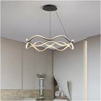 BAMDECOR Modern Wavy Black Aluminum Light Fixture