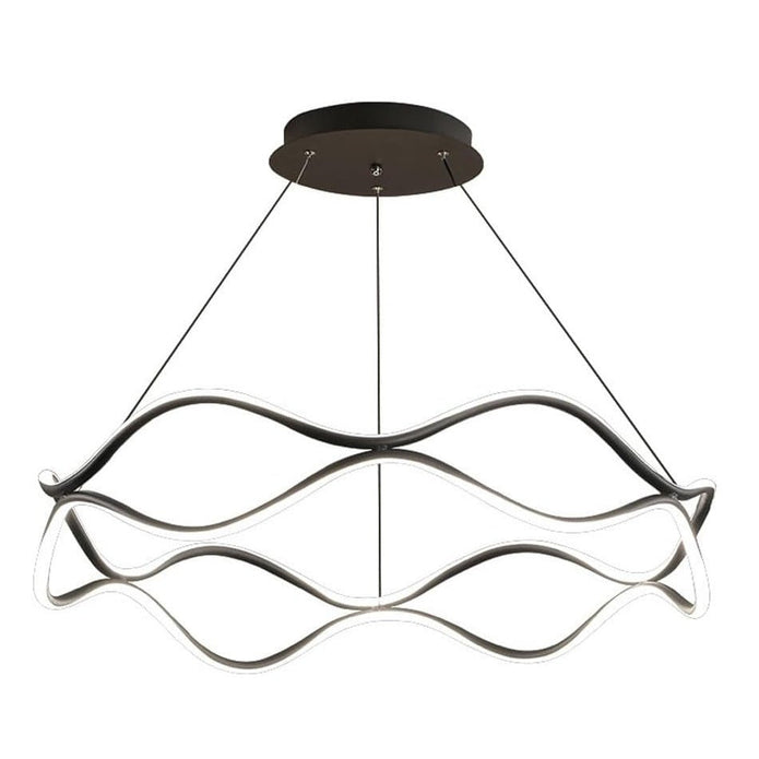 BAMDECOR Modern Wavy Black Aluminum Light Fixture