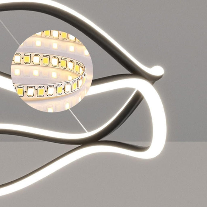 BAMDECOR Modern Wavy Black Aluminum Light Fixture