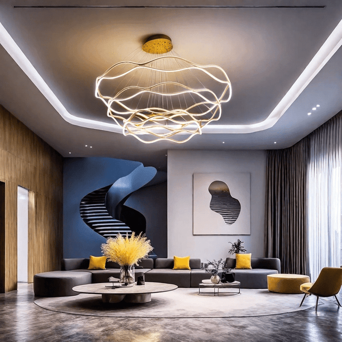 BAMDECOR A212/3 Modern Wavy Aluminum Light Fixture