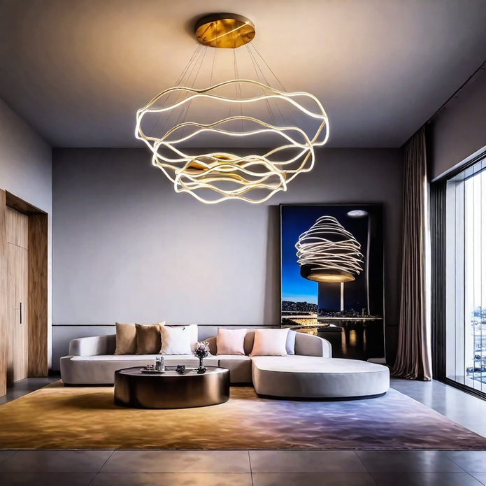 BAMDECOR A212/3 Modern Wavy Aluminum Light Fixture